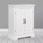 Teamson Home Shea Floor Storage Cabinet with Double Doors White - Elegant Home Fashions: Freestanding MDF Linen Tower