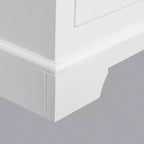 Meuble de rangement autoportant à double porte — MDF blanc, 3 étagères, 81 cm de haut