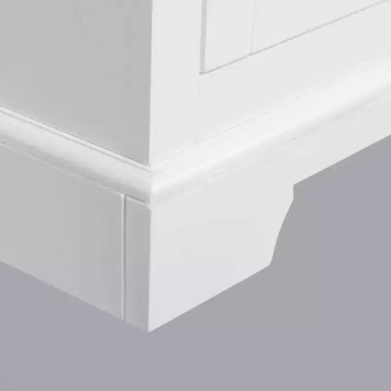 Meuble de rangement autoportant à double porte — MDF blanc, 3 étagères, 81 cm de haut