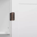 Meuble de rangement autoportant à double porte — MDF blanc, 3 étagères, 81 cm de haut