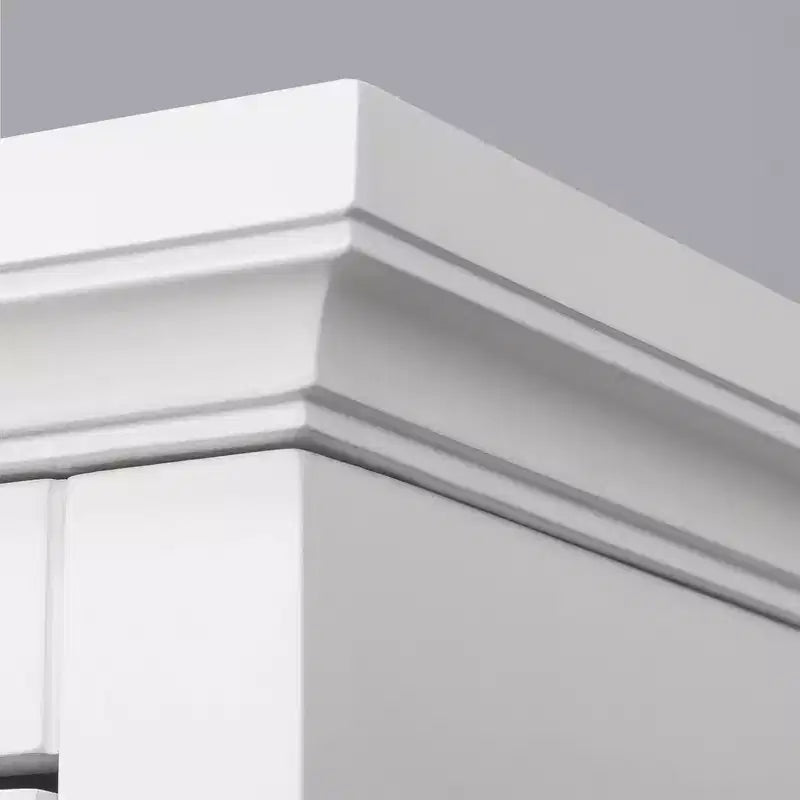 Meuble de rangement autoportant à double porte — MDF blanc, 3 étagères, 81 cm de haut