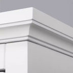 Meuble de rangement autoportant à double porte — MDF blanc, 3 étagères, 81 cm de haut