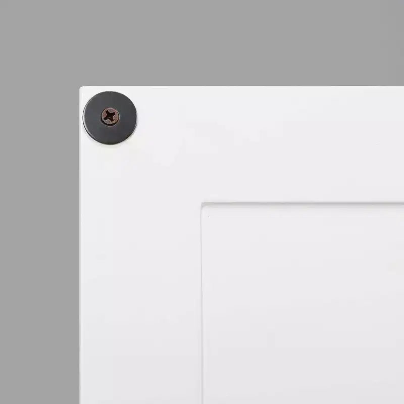 Meuble de rangement autoportant à double porte — MDF blanc, 3 étagères, 81 cm de haut