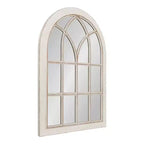 Miroir mural arche 31"x44" Blanc — Design persienne côtière, cadre en bois massif