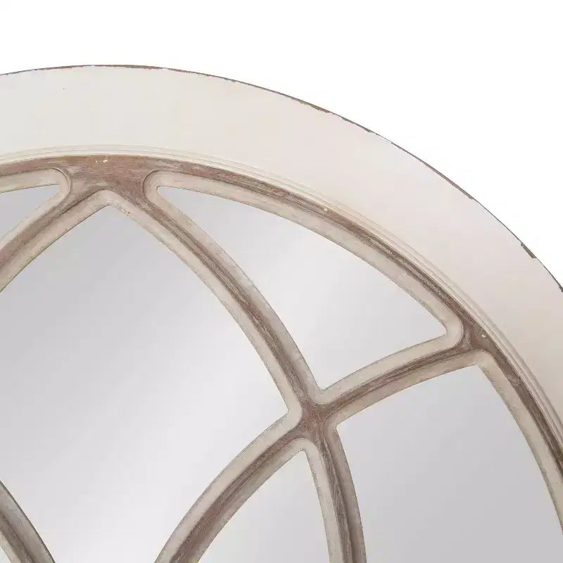 Miroir mural arche 31"x44" Blanc — Design persienne côtière, cadre en bois massif