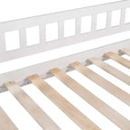 Lit superposé jumeau sur jumeau avec 2 tiroirs, toboggan et escalier de rangement — Blanc/Gris