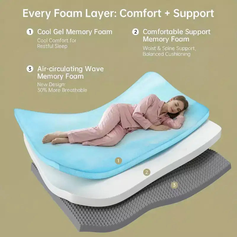 Matelas en mousse à mémoire de forme rafraîchissante de 15,24 cm — Lit simple/double XL/grand lit, fermeté moyenne, housse amovible et lavable