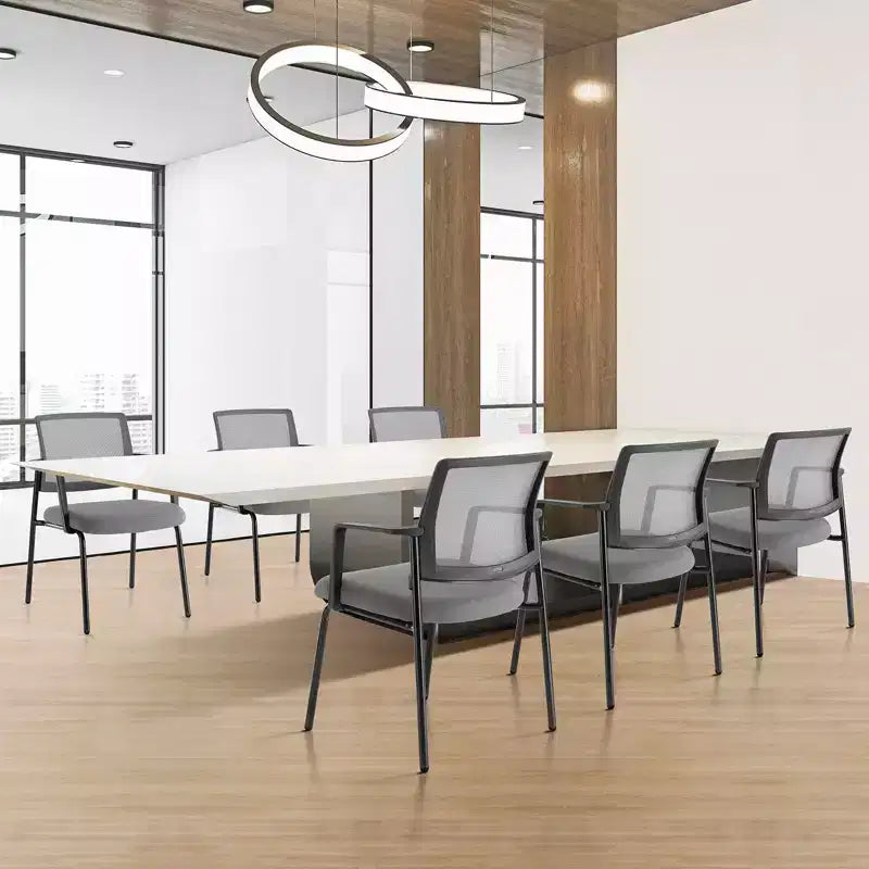 Chaises empilables à dossier en maille — Siège en tissu rembourré, cadre métallique robuste, lot de 2