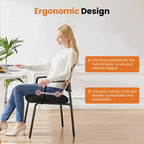 Chaises empilables à dossier en maille — Siège en tissu rembourré, cadre métallique robuste, lot de 2
