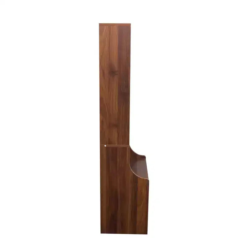 Table de chevet de 45,7 cm de haut avec étagère — 2 tiroirs, 4 niveaux d'étagères ouvertes, finition noyer