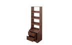 Table de chevet de 45,7 cm de haut avec étagère — 2 tiroirs, 4 niveaux d'étagères ouvertes, finition noyer