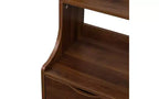 Table de chevet de 45,7 cm de haut avec étagère — 2 tiroirs, 4 niveaux d'étagères ouvertes, finition noyer