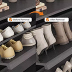 Meuble à chaussures 4 niveaux à tiroirs basculants avec étagère réglable — Peut contenir 24 à 30 paires, gris