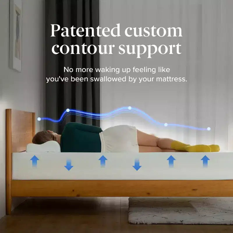 Matelas double en mousse à mémoire de forme 10" — Fermeté moyenne, sans fibre de verre, soulagement de pression zoné