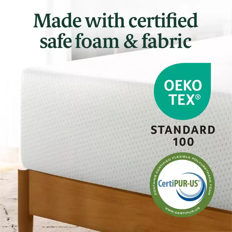 Matelas double en mousse à mémoire de forme 10" — Fermeté moyenne, sans fibre de verre, soulagement de pression zoné