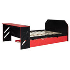 Lit de repos pleine grandeur avec lit gigogne, lit de jeu avec bureau et port USB pour chambres d'étudiants ou chambres d'amis