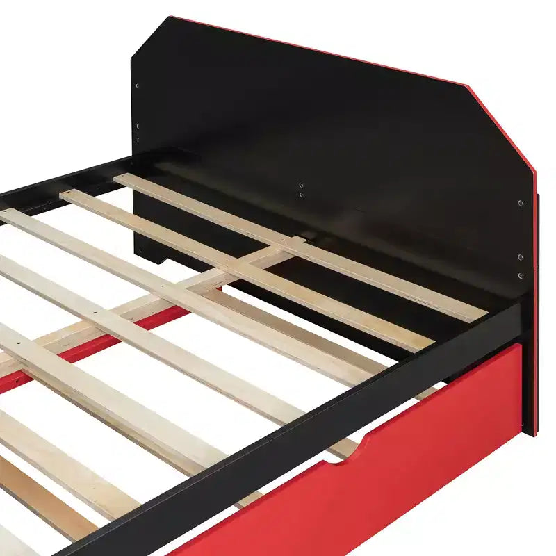Lit de repos pleine grandeur avec lit gigogne, lit de jeu avec bureau et port USB pour chambres d'étudiants ou chambres d'amis