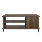 Table basse rectangulaire esprit Mid-Century – Cadre en MDF, étagère ouverte, marron