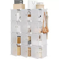 2-Column 6-Tier Expandable Shoe Rack, Compact Organizer for Small Spaces, White