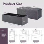 Banc de Rangement Pliable avec Couvercle Relevable, Repose-Pieds Rembourré et Coffre de Rangement de Bout de Lit pour Salon, Chambre, Entrée, 47 Gris