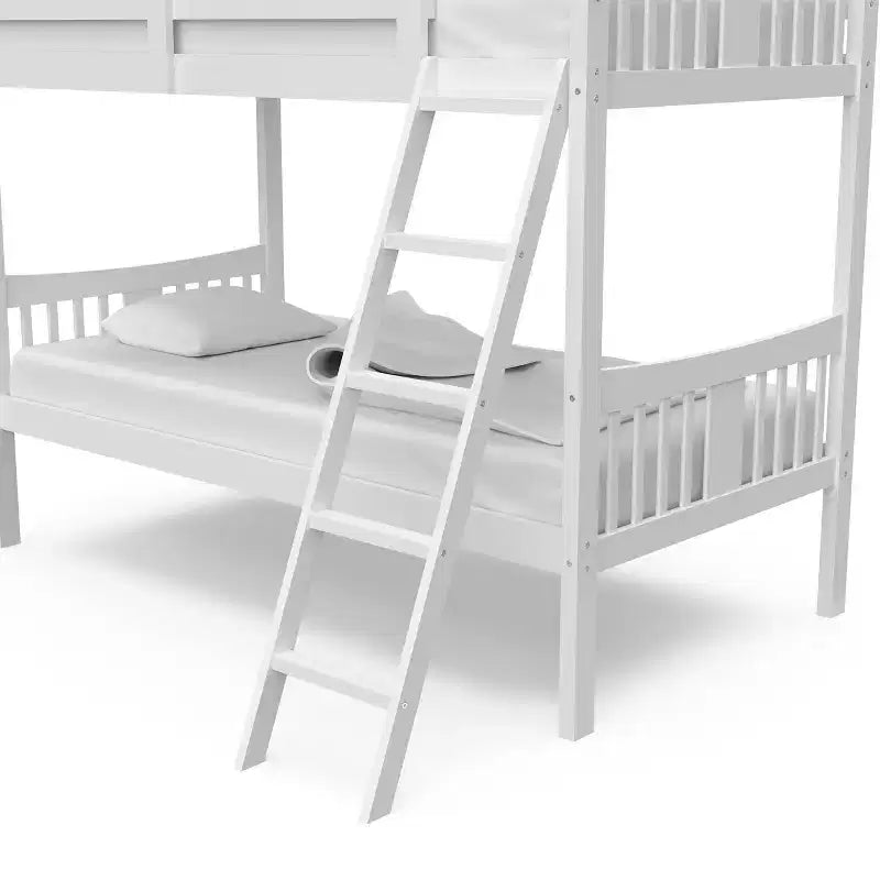 Lit superposé double en bois massif – Certifié GREENGUARD Gold, échelle incluse