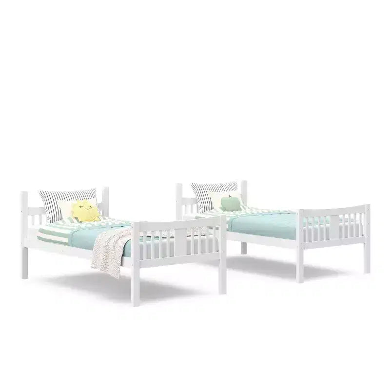 Lit superposé double en bois massif – Certifié GREENGUARD Gold, échelle incluse
