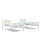 Lit superposé double en bois massif – Certifié GREENGUARD Gold, échelle incluse
