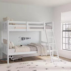 Lit superposé double en bois massif – Certifié GREENGUARD Gold, échelle incluse