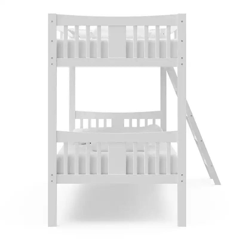 Lit superposé double en bois massif – Certifié GREENGUARD Gold, échelle incluse