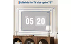 Meuble TV rustique marron arque de 63 po – Meuble console multimédia à 3 niveaux pour téléviseurs jusqu'à 70 po, table console d'entrée