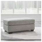 Signature Design by Ashley Avenal Park Ottoman, Textured Polyester Upholstery, Flannel Gray