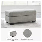 Pouffe rectangulaire rembourré — Polyester texturé, Gris flanelle, 111,76 cm de largeur