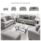 Pouffe rectangulaire rembourré — Polyester texturé, Gris flanelle, 111,76 cm de largeur