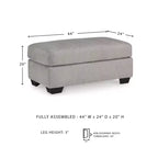 Pouffe rectangulaire rembourré — Polyester texturé, Gris flanelle, 111,76 cm de largeur