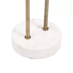 Table d'appoint ronde en verre avec base en marbre — 40,6 cm de diamètre, 61 cm de hauteur, structure en métal noir
