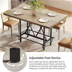 Table de bar industrielle de 160 cm de hauteur de comptoir avec repose-pieds en métal — Gris rustique, pour 4 à 6 personnes