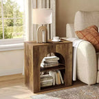 Lantine 3-Tier End Table, Wooden Side Table with Open Storage Shelf for Living Room, Small Space, Easy Assembly