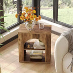 Table d'appoint à 3 niveaux — Table d'appoint en bois avec étagères de rangement ouvertes, montage facile