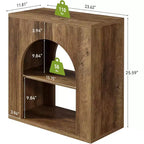Table d'appoint à 3 niveaux — Table d'appoint en bois avec étagères de rangement ouvertes, montage facile