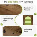Table d'appoint à 3 niveaux — Table d'appoint en bois avec étagères de rangement ouvertes, montage facile