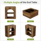 Table d'appoint à 3 niveaux — Table d'appoint en bois avec étagères de rangement ouvertes, montage facile