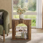 Table d'appoint à 3 niveaux — Table d'appoint en bois avec étagères de rangement ouvertes, montage facile
