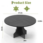 Table à manger ronde de 119,38 cm de style Ferme pour 4 à 6 personnes, Table de cuisine ronde en bois, Meuble de coin repas rustique circulaire pour appartement ou salle à manger