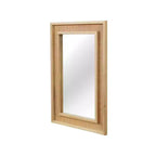Miroir mural en rotin style ferme 20"x30" — Cadre en bois massif, verre trempé, pour coiffeuse et décoration