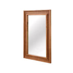 Miroir mural en rotin style ferme 20"x30" — Cadre en bois massif, verre trempé, pour coiffeuse et décoration