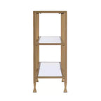 HomeRoots 49 Table console étagère de sol en verre transparent et or avec rangement