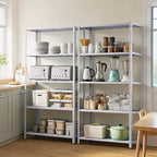 Heavy Duty Garage Shelving, 2500 LB Capacity 5-Tier Metal Storage Shelves Unit Adjustable for Pantry, Kitchen, Basement, Bathroom, Laundry Room