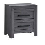Table de chevet rustique grise à 2 tiroirs – Structure en bois de 24 po de largeur, aucun assemblage requis
