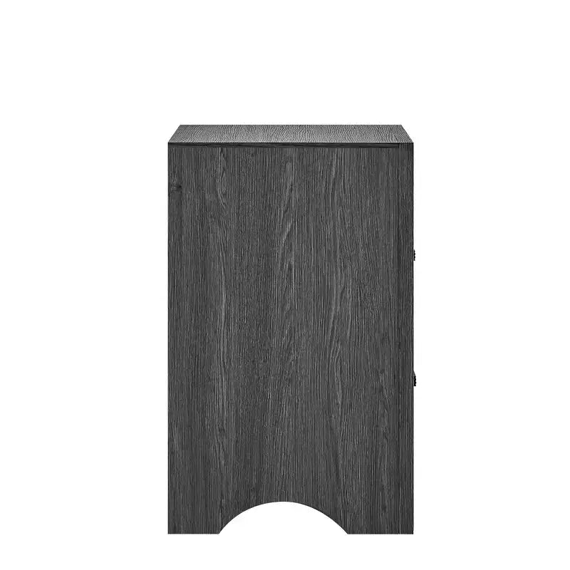 Table de chevet rustique grise à 2 tiroirs – Structure en bois de 24 po de largeur, aucun assemblage requis