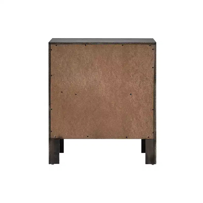 Table de chevet rustique grise à 2 tiroirs – Structure en bois de 24 po de largeur, aucun assemblage requis